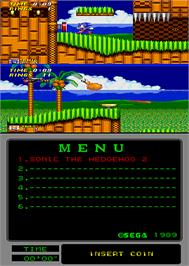 In game image of Sonic The Hedgehog 2 on the Arcade.