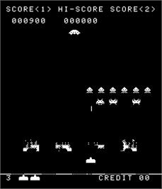 In game image of Space Invaders on the Arcade.