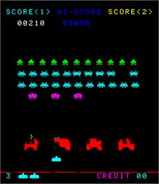 In game image of Space Invaders on the Arcade.
