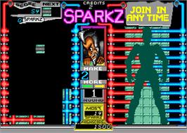 In game image of Sparkz on the Arcade.