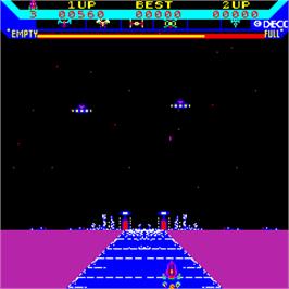 In game image of Super Astro Fighter on the Arcade.