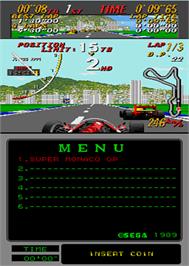 In game image of Super Monaco GP on the Arcade.