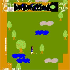 In game image of Tournament Pro Golf on the Arcade.