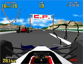 In game image of Virtua Formula on the Arcade.