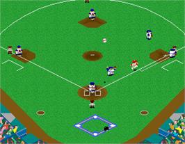 In game image of World Stadium '89 on the Arcade.