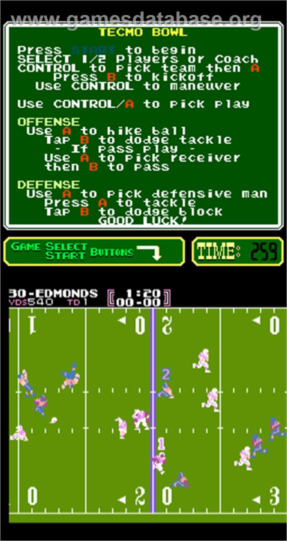 Tecmo Bowl - Arcade - Artwork - In Game