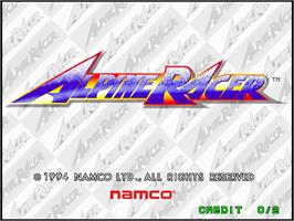 Title screen of Alpine Racer on the Arcade.