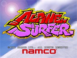 Title screen of Alpine Surfer on the Arcade.