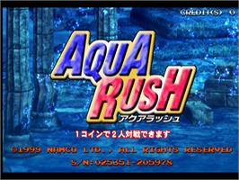 Title screen of Aqua Rush on the Arcade.