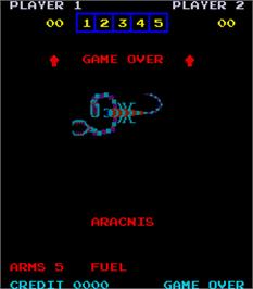 Title screen of Aracnis on the Arcade.