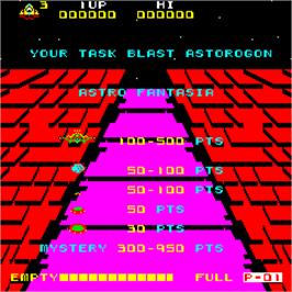 Title screen of Astro Fantasia on the Arcade.