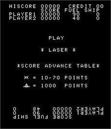 Title screen of Astro Laser on the Arcade.