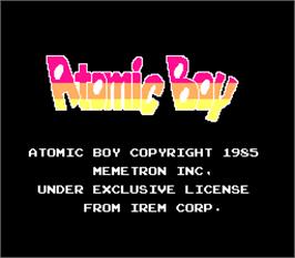 Title screen of Atomic Boy on the Arcade.