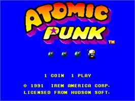 Title screen of Atomic Punk on the Arcade.