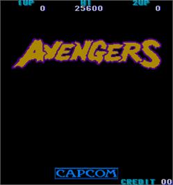 Title screen of Avengers on the Arcade.