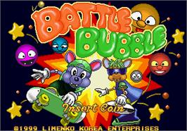 Title screen of Battle Bubble on the Arcade.