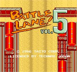 Title screen of Battle Lane! Vol. 5 on the Arcade.