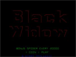 Title screen of Black Widow on the Arcade.