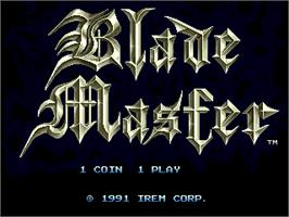 Title screen of Blade Master on the Arcade.