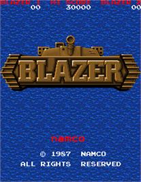 Title screen of Blazer on the Arcade.