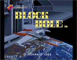 Title screen of Block Hole on the Arcade.