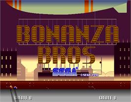 Title screen of Bonanza Bros on the Arcade.