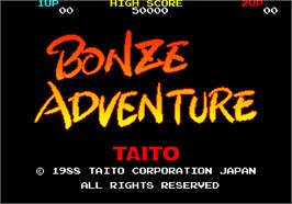 Title screen of Bonze Adventure on the Arcade.