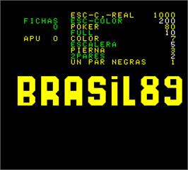 Title screen of Brasil 89 on the Arcade.