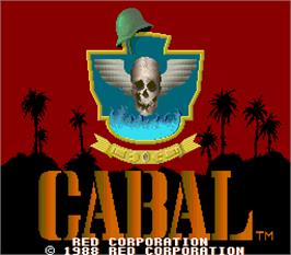 Title screen of Cabal on the Arcade.