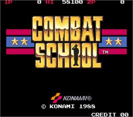 Title screen of Combat School on the Arcade.