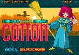 Title screen of Cotton on the Arcade.