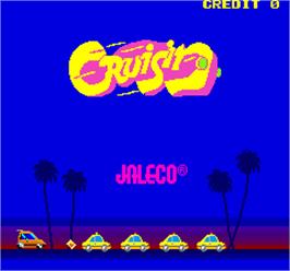 Title screen of Cruisin on the Arcade.