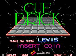 Title screen of Cue Brick on the Arcade.