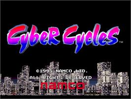 Title screen of Cyber Cycles on the Arcade.