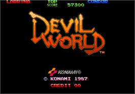 Title screen of Devil World on the Arcade.