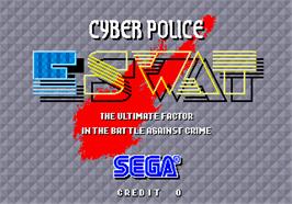 Title screen of E-Swat - Cyber Police on the Arcade.