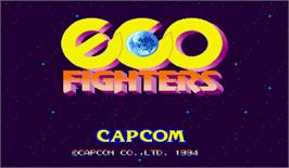 Title screen of Eco Fighters on the Arcade.