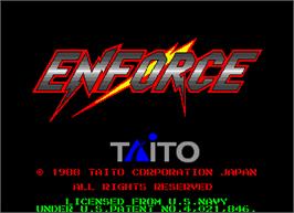 Title screen of Enforce on the Arcade.