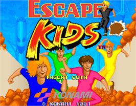 Title screen of Escape Kids on the Arcade.