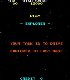 Title screen of Explorer on the Arcade.