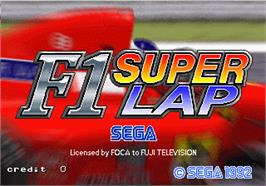 Title screen of F1 Super Lap on the Arcade.