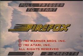 Title screen of Fire Fox on the Arcade.