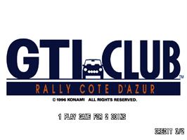 Title screen of GTI Club on the Arcade.