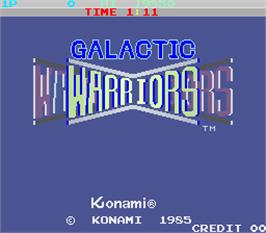 Title screen of Galactic Warriors on the Arcade.