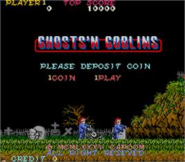 Title screen of Ghosts'n Goblins on the Arcade.