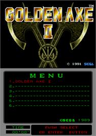 Title screen of Golden Axe II on the Arcade.