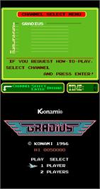 Title screen of Gradius on the Arcade.