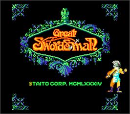 Title screen of Great Swordsman on the Arcade.