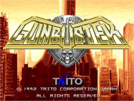 Title screen of Gunbuster on the Arcade.