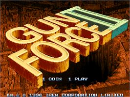 Title screen of Gunforce 2 on the Arcade.